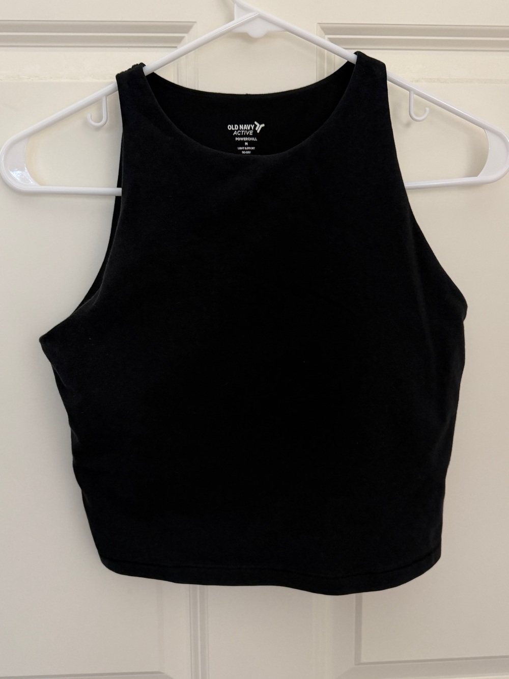 Old Navy Light Support PowerChill Longline Sports Bra Black M